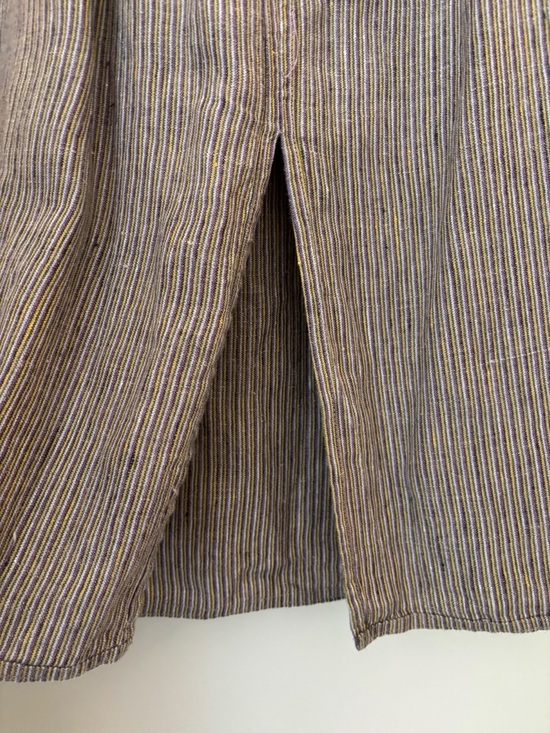 FLAX Vintage Striped Linen Patch Pocket Maxi Skirt Large Coastal Grandma - Picture 5 of 6